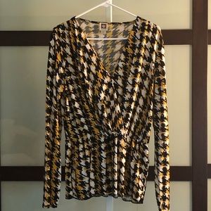 Anne Klein patterned blouse
